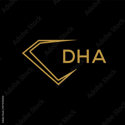 DHA Letter Initial Logo Design Template Vector Illustration