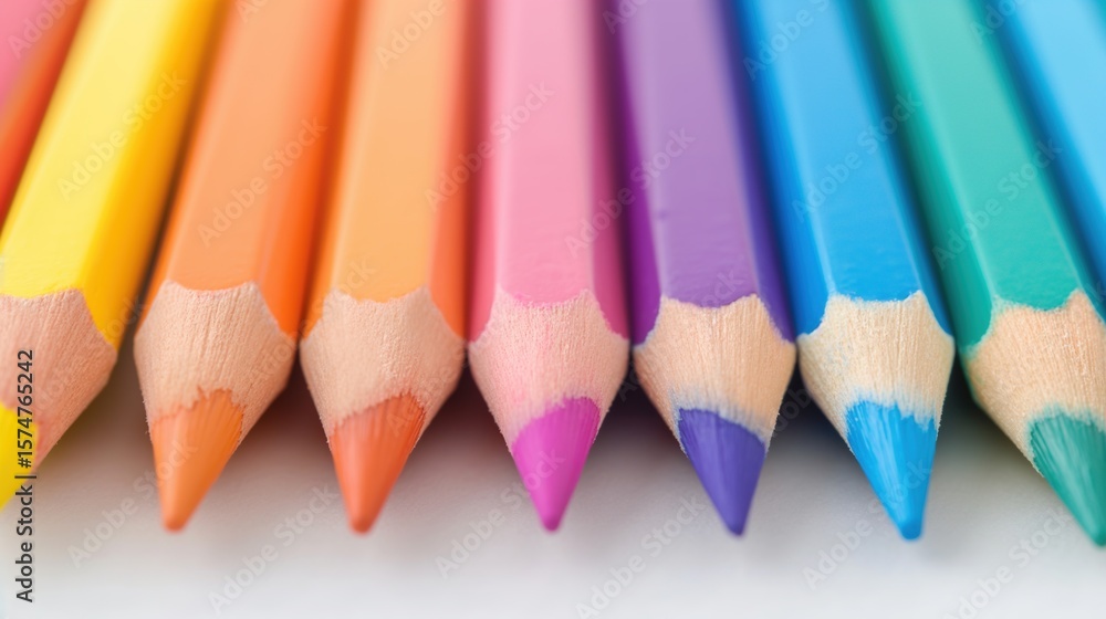 Colorful Pencils Arrangement Close-Up Colorful Pencils Arrangement Close-Up
