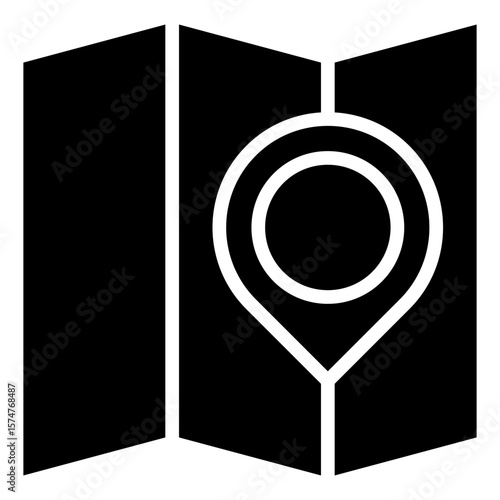 The map icon is marked with a location pin to show the location of a place on the map, such as the address of a store, restaurant, or tourist attraction