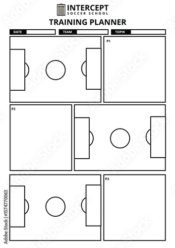 Adobe Illustrator Artwork - Weekly Training Planner Template – Editable Fitness & Sports Schedule Layout - Match Day Planner Sheet – Printable Soccer Game Preparation Organizer