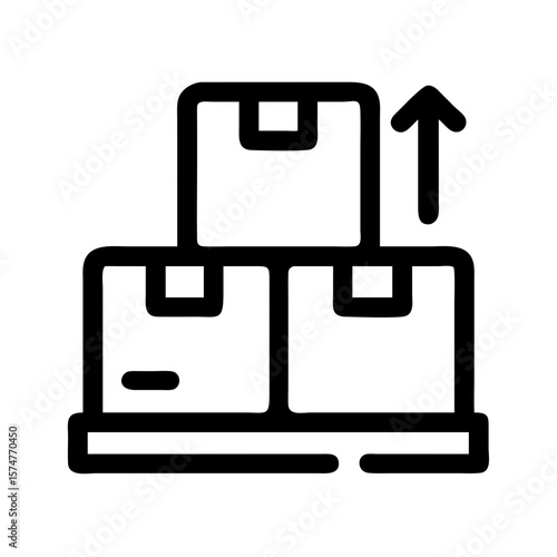 Stacked boxes icon vector illustration, delivery boxes, shipping boxes, packaging boxes symbol