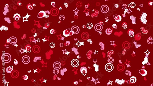 Red abstract geometric pattern. Abstract seamless memphis loop video for presentation, intro, outro, and social media.