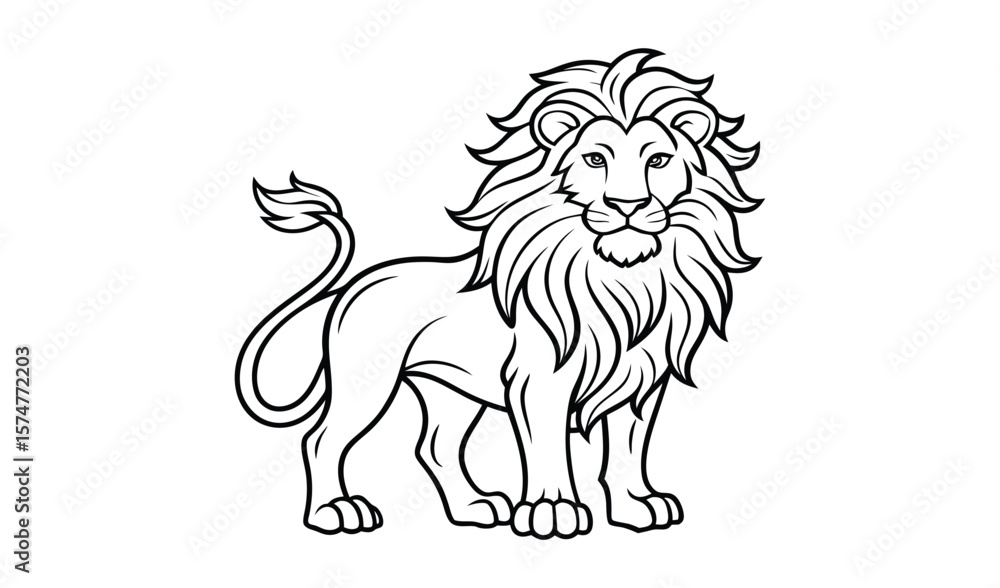 Obraz premium Majestic line art illustration of a lion