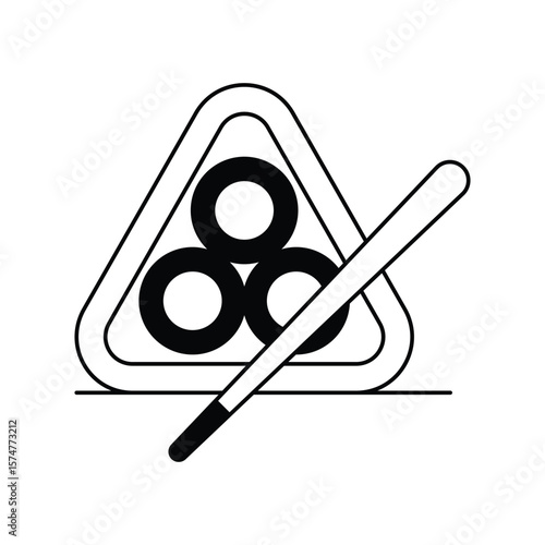 snooker icon with white background vector stock illustration

