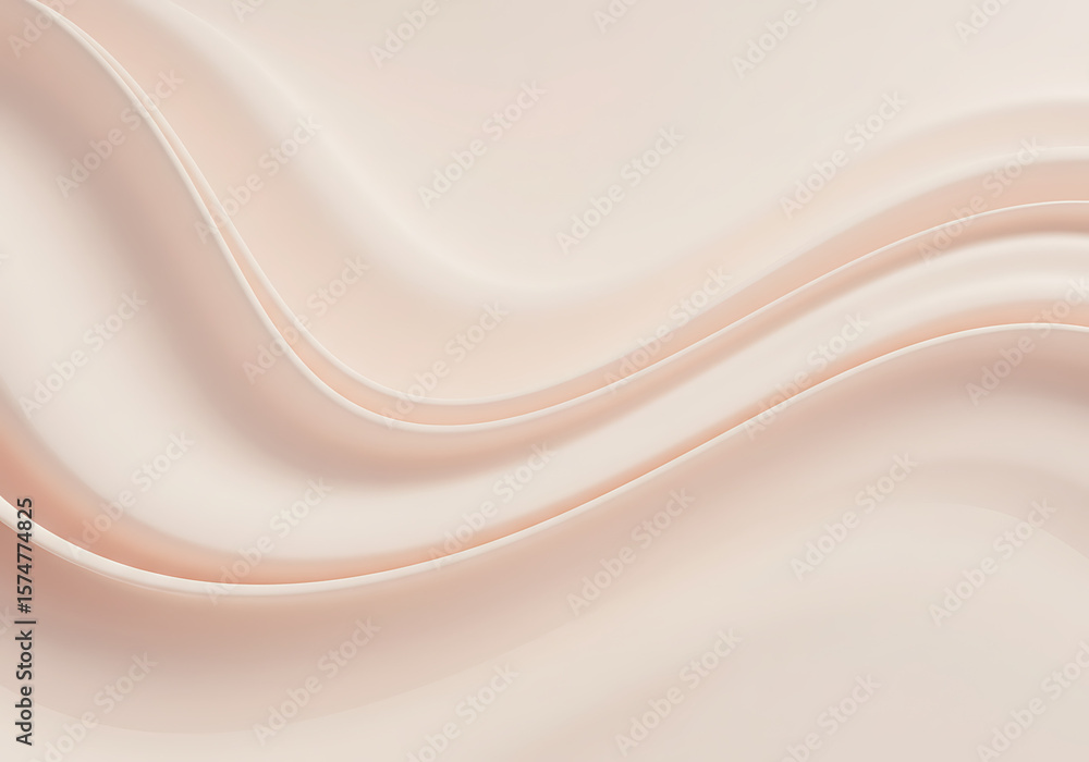 Fototapeta premium Elegant Peach Silk Fabric Texture Soft, Smooth Waves Background