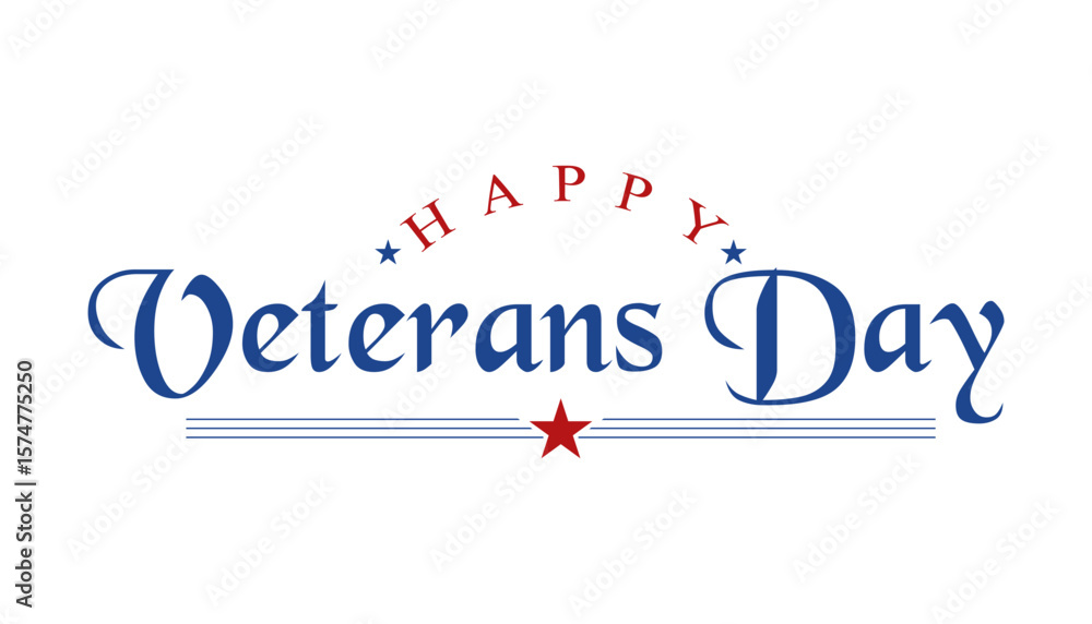 Happy veteran's day typography lettering vector illustration. Happy veteran's day typography lettering vector illustration.