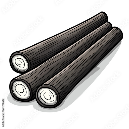 Charcoal wood isolated 