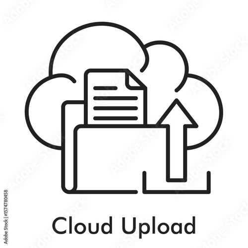 Cloud Upload Icon - Line Style