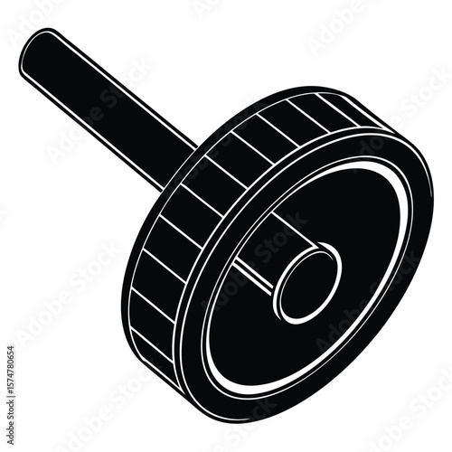 Fitness Trainer element isolated ab roller on white background