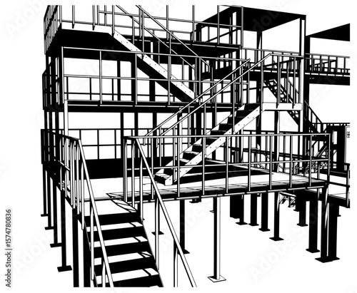 Industrial production metal stairs platforms and equipments