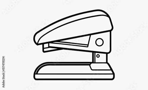 Stapler silhouette,Stapler Shape in Solid Black, Stapler silhouette vector, office tool icon, desk supply illustration 