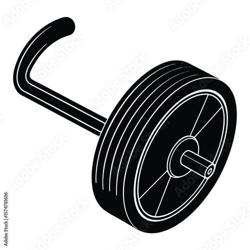Fitness Trainer element isolated ab roller on white background