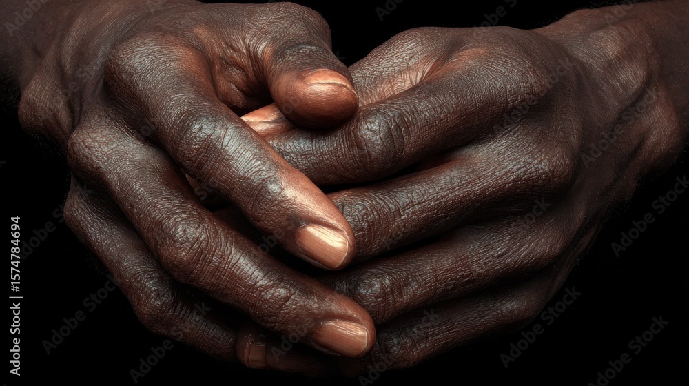 Fototapeta premium Dark skin hands gesture