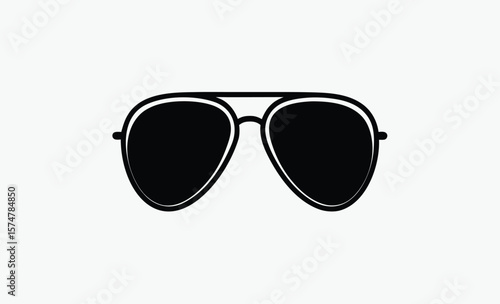 Aviator sunglass silhouette, Aviator sunglasses / shades protective eyewear flat icon for apps and websites 