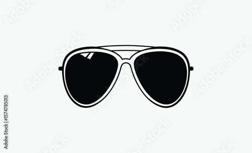 Aviator sunglass silhouette, Aviator sunglasses / shades protective eyewear flat icon for apps and websites 