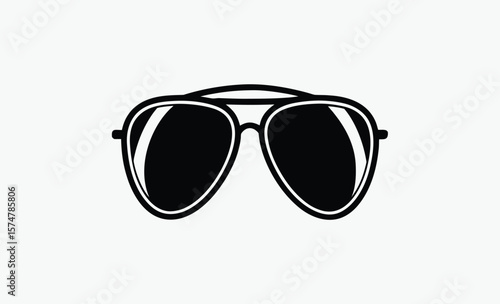 Aviator sunglass silhouette, Aviator sunglasses / shades protective eyewear flat icon for apps and websites 