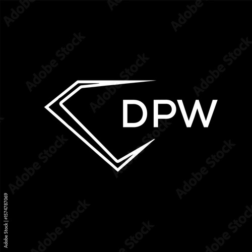 DPW logo design on black  background.