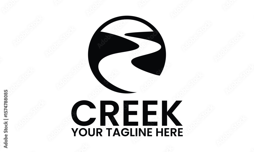 Obraz premium creek logo design vector template illustration