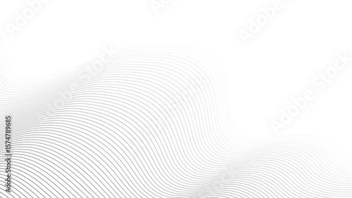 Abstract vector background with elegant black wavy lines on a minimalist white surface, modern motion line design for digital use