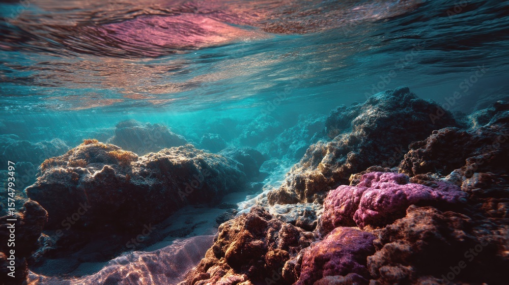 Naklejka premium Vibrant underwater coral reef