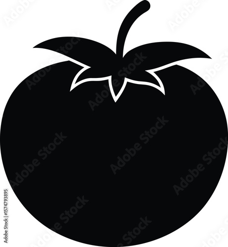 tomato on black background