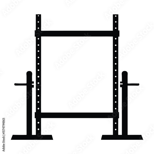 Fitness Trainer element isolated squat rack on white background