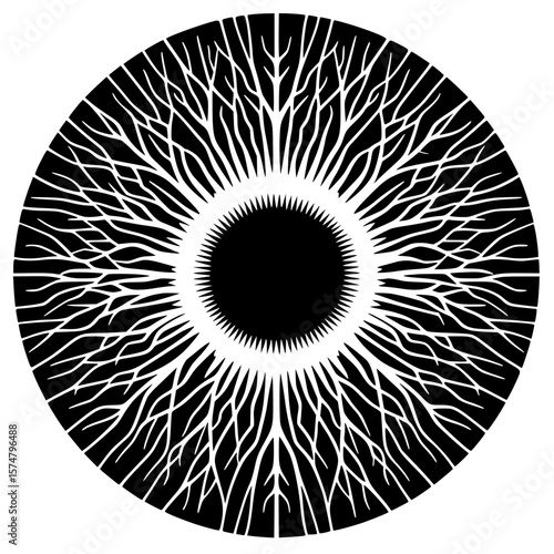 Silhouette of the retina of the eye