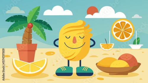 Vector illustration of lemon, Italian pasta, macaroni, and fresh ingredients – Mediterranean cuisine food art for kitchen decor and recipe design