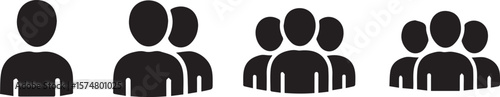 Teamwork and collaboration icons representing people for business and social concepts