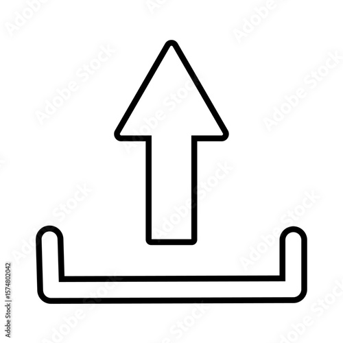 アップロードのアイコンイラスト（線画）002