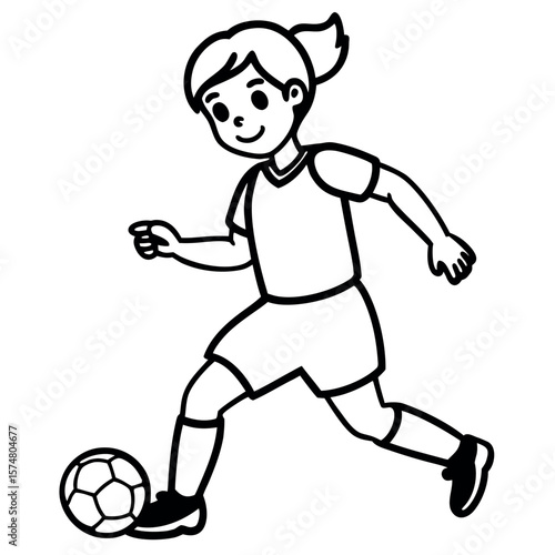 child who play football vector illustration.
