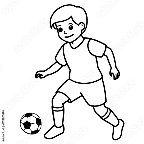  child who play football vector illustration.
