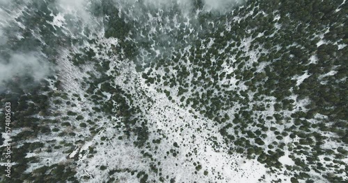 Wallpaper Mural Aerial view of beautiful Dolomites in misty winter landscape, Trentino, Italy. Torontodigital.ca