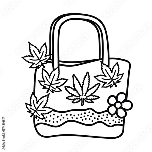 Stoner, Stoner Girl, Bold and Easy Stoner Coloring Book, Weed Designs, Trippy Psychedelic, Vector Illustration, hand drawn, Bold and Easy Coloring Page, Marijuana