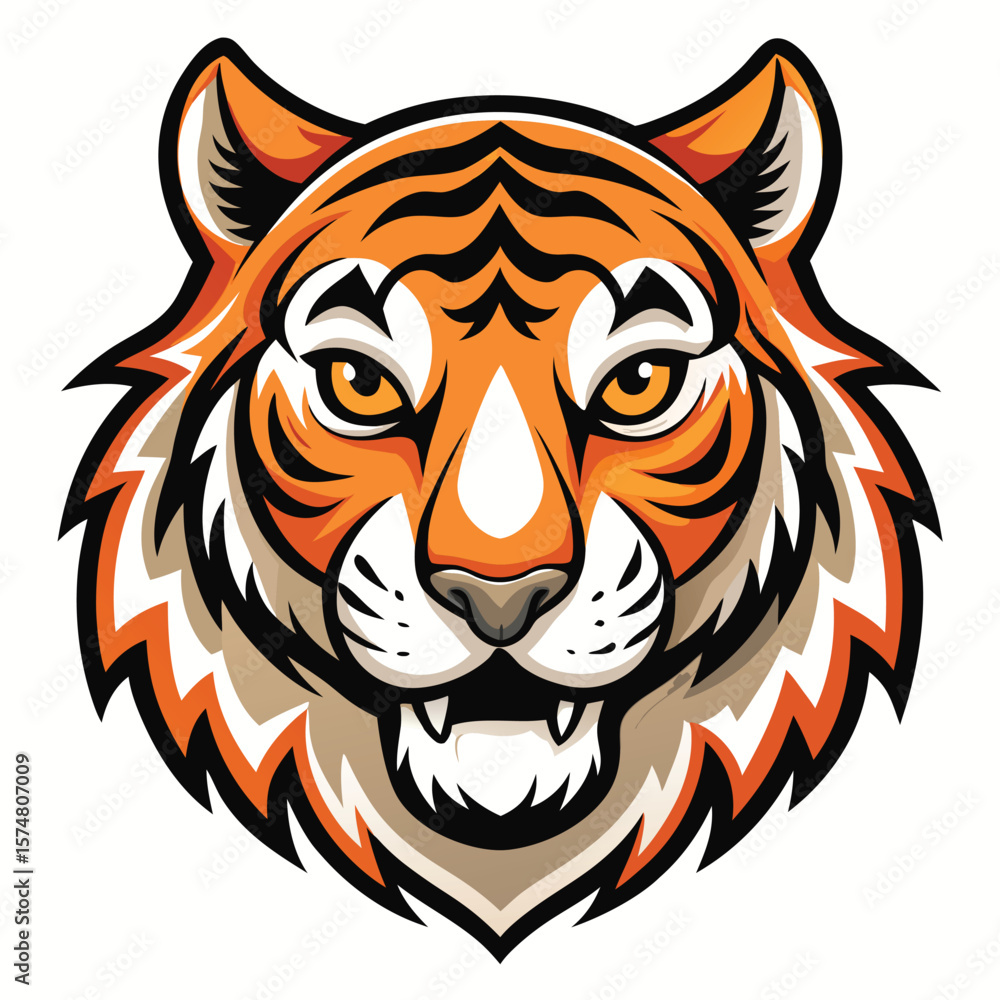 Fototapeta premium Cartoon tiger head graphic