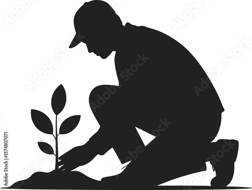 A man planting a tree