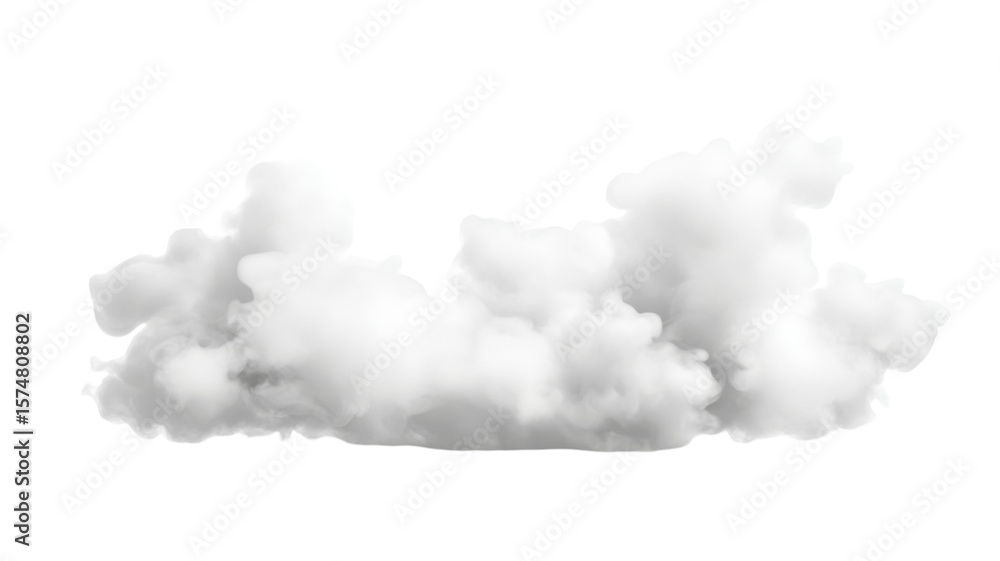 Naklejka premium White clouds illustration with soft fluffy shapes and dreamy sky atmosphere in artistic style isolated on white background