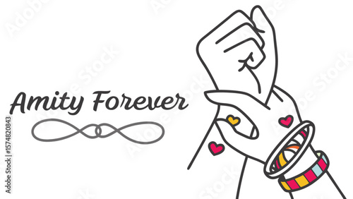Amity forever friendship love bond connection relationship support togetherness forever friends design vector