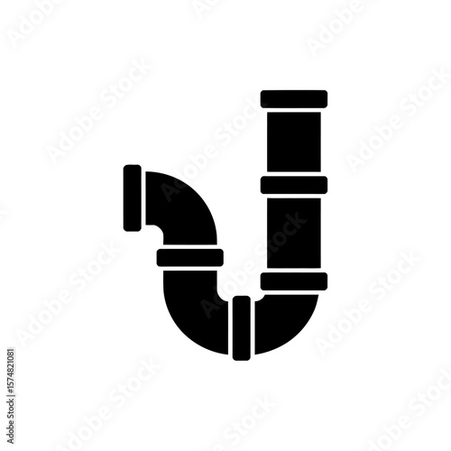 Silhouette of a P Trap Plumbing Fixture Used to Prevent Sewer Gases from Entering Buildings