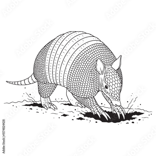 Deepest Armadillo Resilience Capacity - Armadillo vector - Armadillo Line art - Armadillo Drawing - Vector Lineart of Armadillo - Armadillo icon - its enduring hardy unchanging soul

