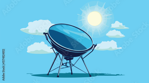 Compact Portable Solar Cooker for Outdoor Cooking, Harnessing Sun's Energy Efficiently