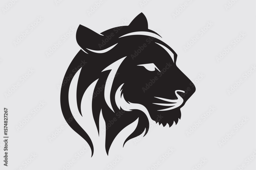 Obraz premium Tiger Head Silhouette