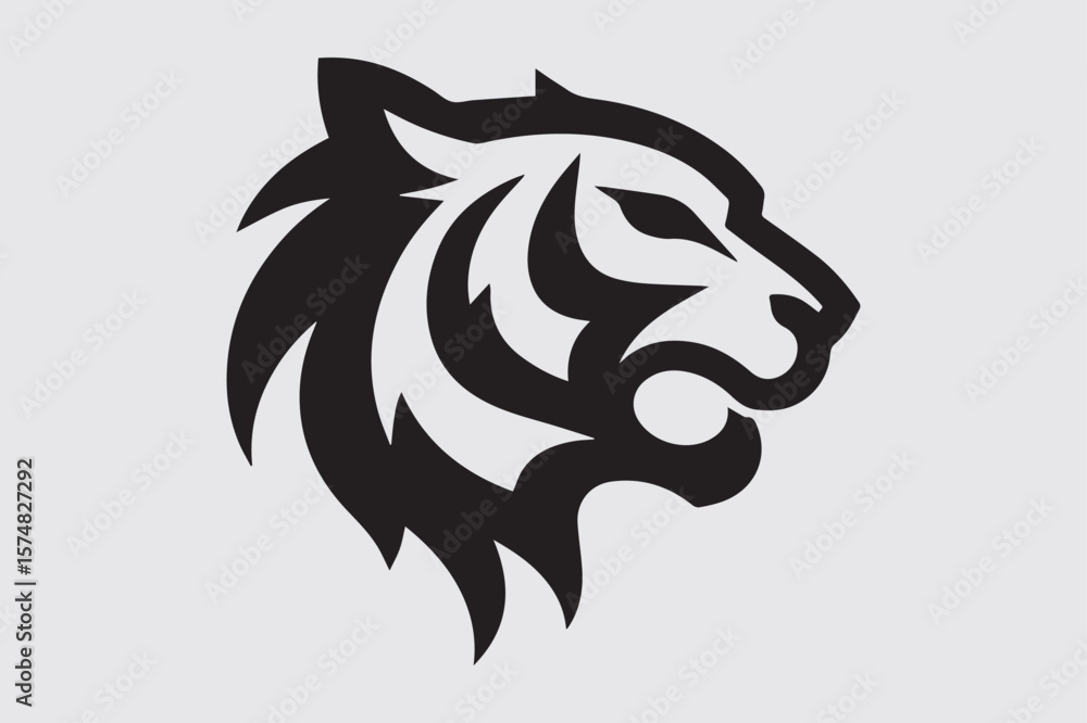 Fototapeta premium Tiger Head Silhouette