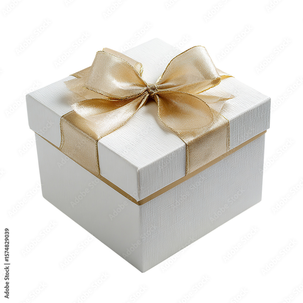 Fototapeta premium Gift box white on transparent background