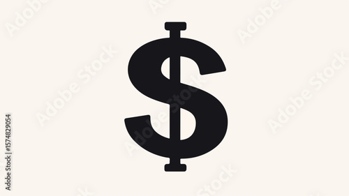 American Dollar USD Currency Sign Silhouette for Financial Designs