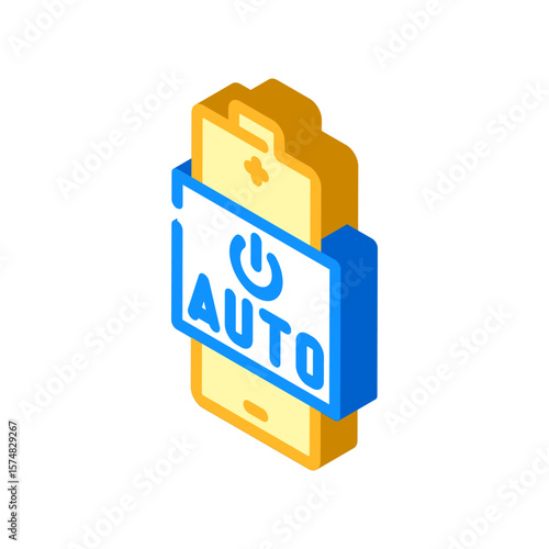 auto shut off isometric icon vector illustration