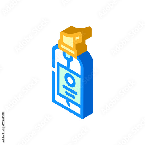 travel size liquid soap isometric icon vector illustration