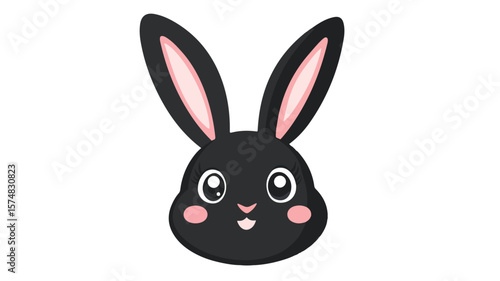 Adorable Rabbit Face on White Background - High-Quality Stock Image