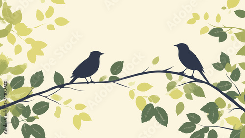 Nature's Symphony: Leaves Rustle and Birds Chirp as Background Sounds