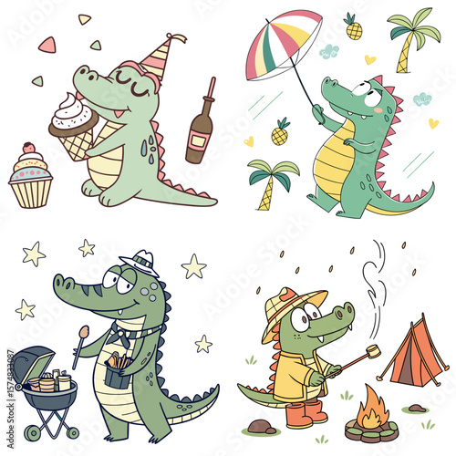 High-Quality alligators Illustrations in Various Styles – SVG Bundle